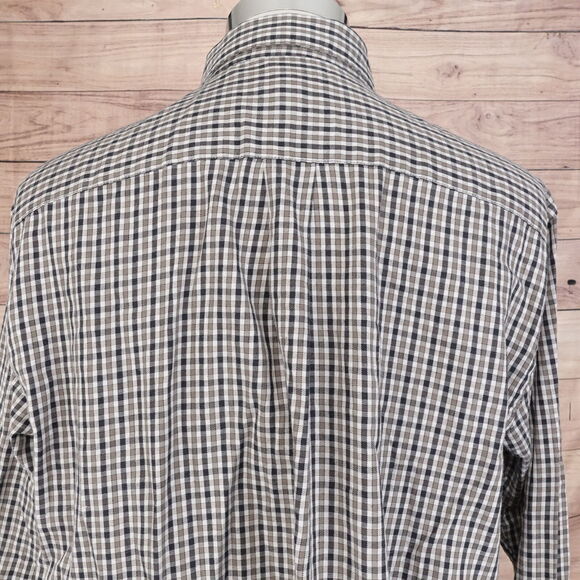 VAN HEUSEN CHECK BUTTON DOWN SHIRT MENS SIZE L LARGE 16-16.5 - Picture 5 of 6